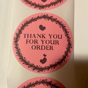 590 Pink Thank You Stickers